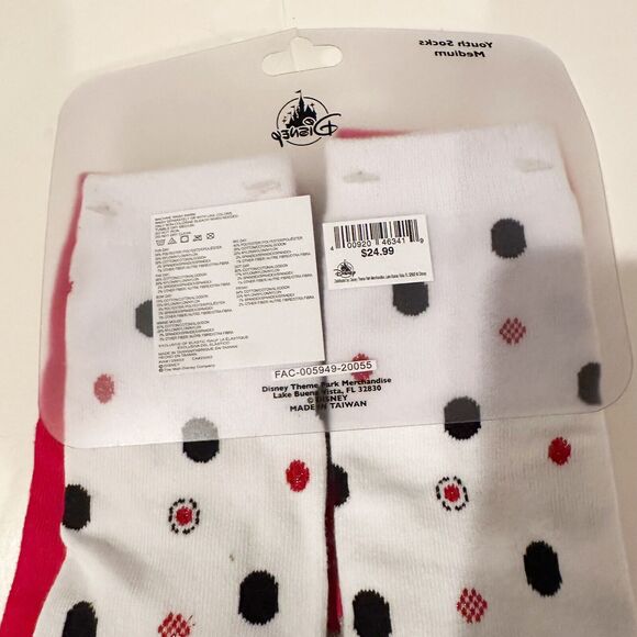 NEW DISNEY PARKS Minnie Mouse Youth Medium Socks 7 Pair Set Days of week Friyay - Picture 6 of 10